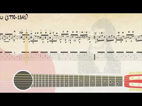 Como tocar Ferdinando Carulli - Andantino in G (partitura y tab) guitarbn