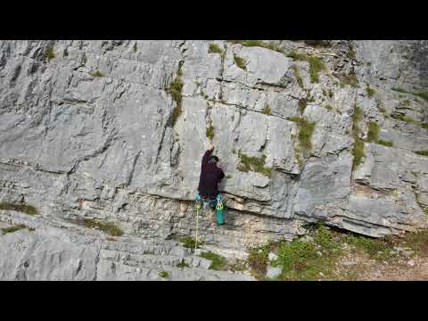 Climb this! ~ Cliff of Erto (Falesia di Erto) ~ 4k Aerial drone Friuli Venezia Giulia