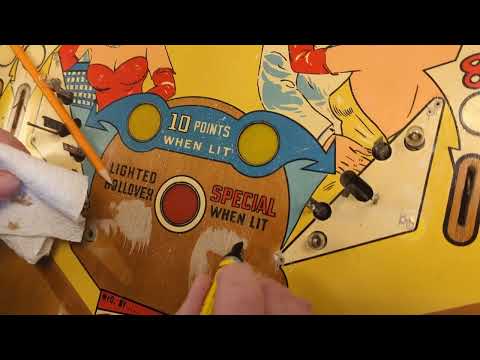 Cleaning and Touching up the Playfield: Sky-Line Pinball