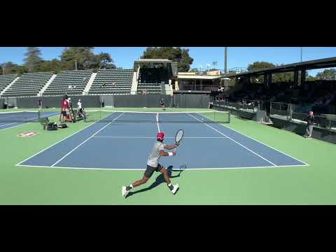 Carl Emil Overbeck (Cal) vs. Nishesh Basavareddy (Stanford) HD 60FPS court level