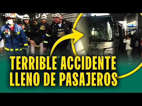 Bus se estrella contra muro y más de 20 pasajeros quedan heridos: "Salimos volando todos"