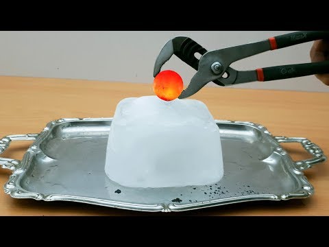 EXPERIMENT Glowing 1000 Degree METAL BALL vs ICE Video