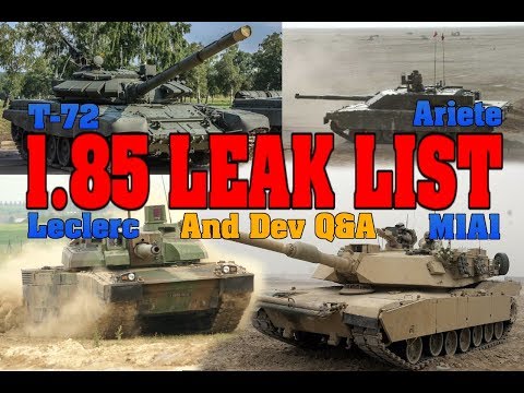 1.85 Leak List and Dev Q&A - War Thunder Weekly News