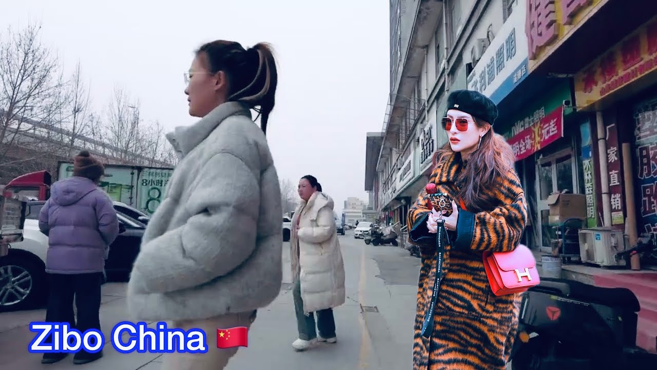 Immersive street-level walking tour through Zibo Zhangdian, China, showcasing authentic urban landscapes, local architecture, and the vibrant atmosphere of the city's neighborhoods