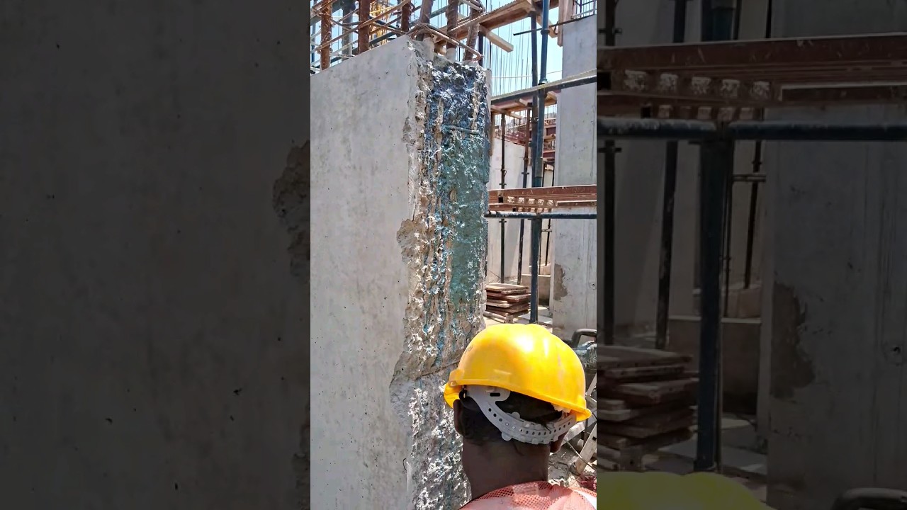 Applying Nitobond SBR Latex & Renderoc SP40 Fibre reinforced cementitious repair mortar #shorts