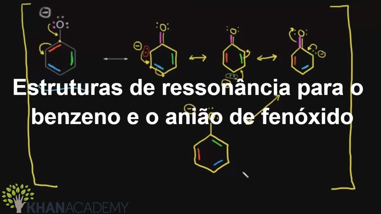 Estruturas de ressonância para o benzeno e o anião de fenóxido | Química Organica| Khan Academy