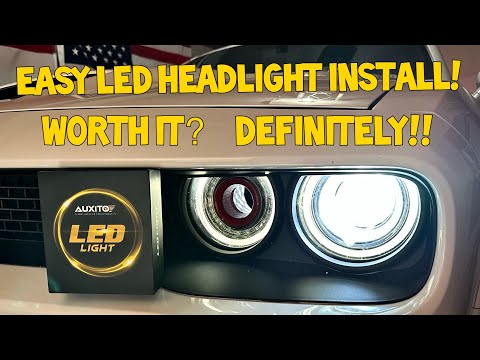 How to install LED headlights in your Dodge Challenger! Definitely worth it! @auxitoled