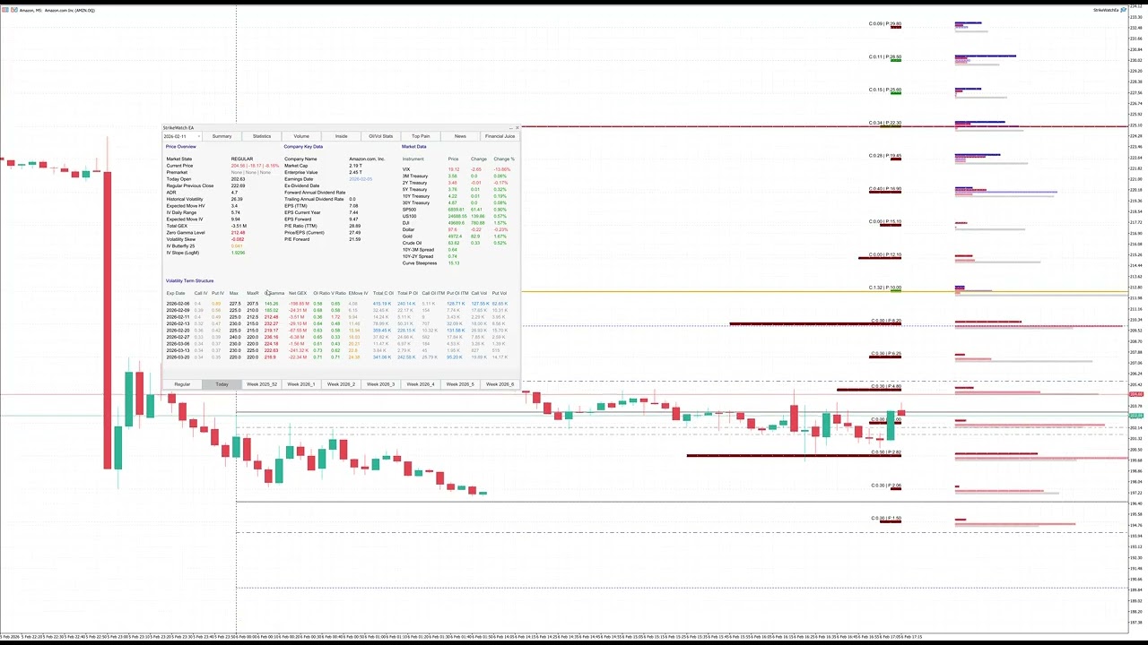 StrikeWatch EA – options analytics demo for MetaTrader 5