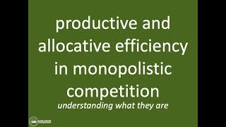 Productive and Allocative Efficiency in Monopolistic Competition  |  IB Theory of the Firm