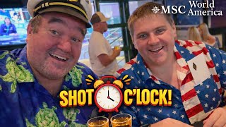 Shot O’Clock on MSC World America! 🍹⏰ Let’s Go!