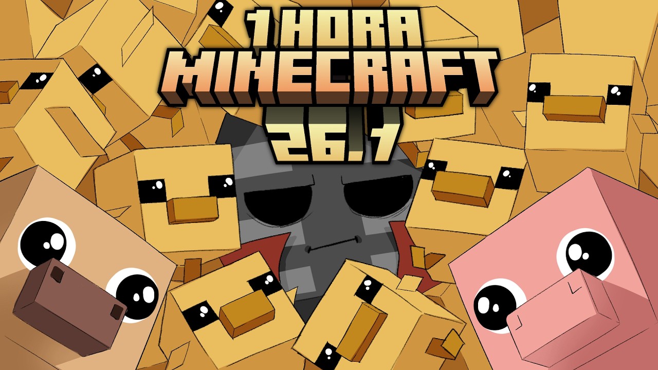 JUANJO Y PABLO - 1 hora jugando Minecraft 26.1