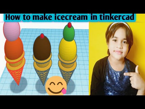 How To Make Ice-cream In Tinker CAD || 3D Design
