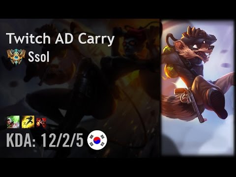 Twitch AD Carry vs Lucian - Ssol - KR Challenger Patch 6.9