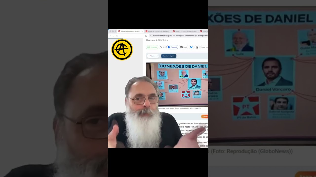 PETISTAS estão CHATEADOS: GLOBO faz POWERPOINT ligando VORCARO a LULA e CONTRADIZENDO "BOLSOMASTER"