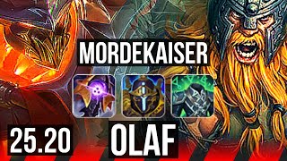 MORDEKAISER vs OLAF (TOP) | 12/0/8, 6 solo kills, Legendary | KR Diamond | 25.20