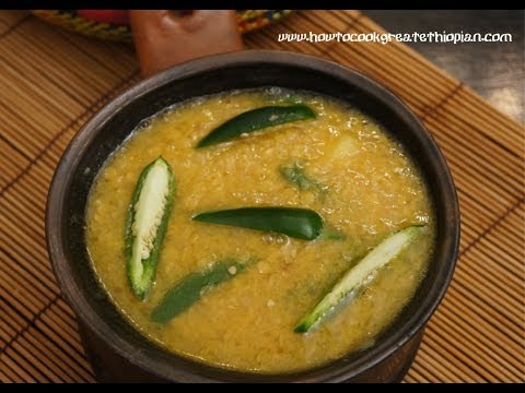 Ethiopian Food - Lentil Potato recipe Misir Amharic English - injera berbere