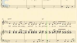 Piano - Girl from Ipanema - Stan Getz - Sheet Music, Chords, & Vocals