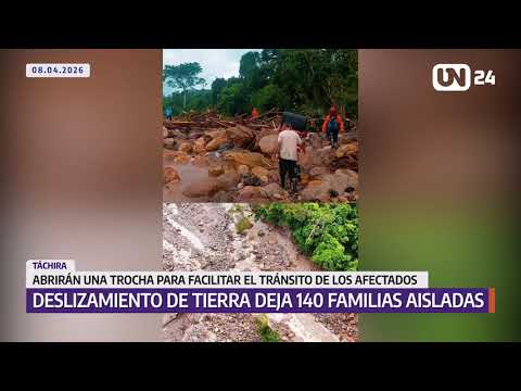 Deslizamiento de tierra deja a 140 familias aisladas en Táchira