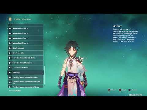 Genshin Impact - Birthday greetings: Xiao jp audio