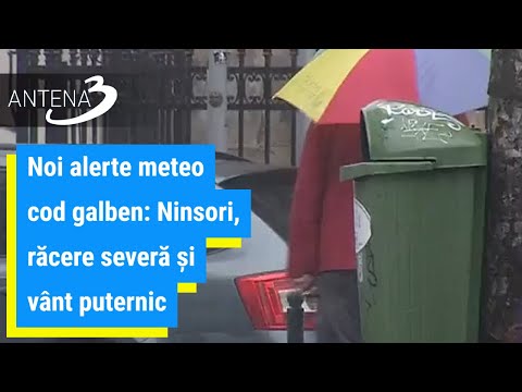 Noi alerte meteo cod galben: Ninsori, răcere severă și vânt puternic