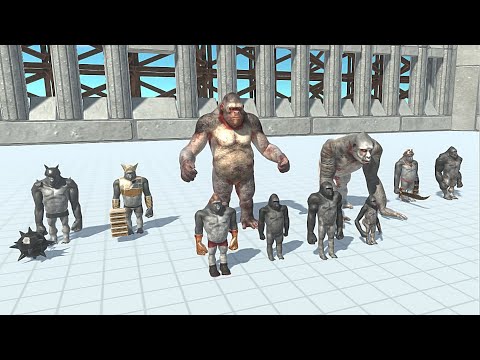 MUTANT PRIMATES WITH OLD GORO VS FACTION - Animal Revolt Battle Simulator