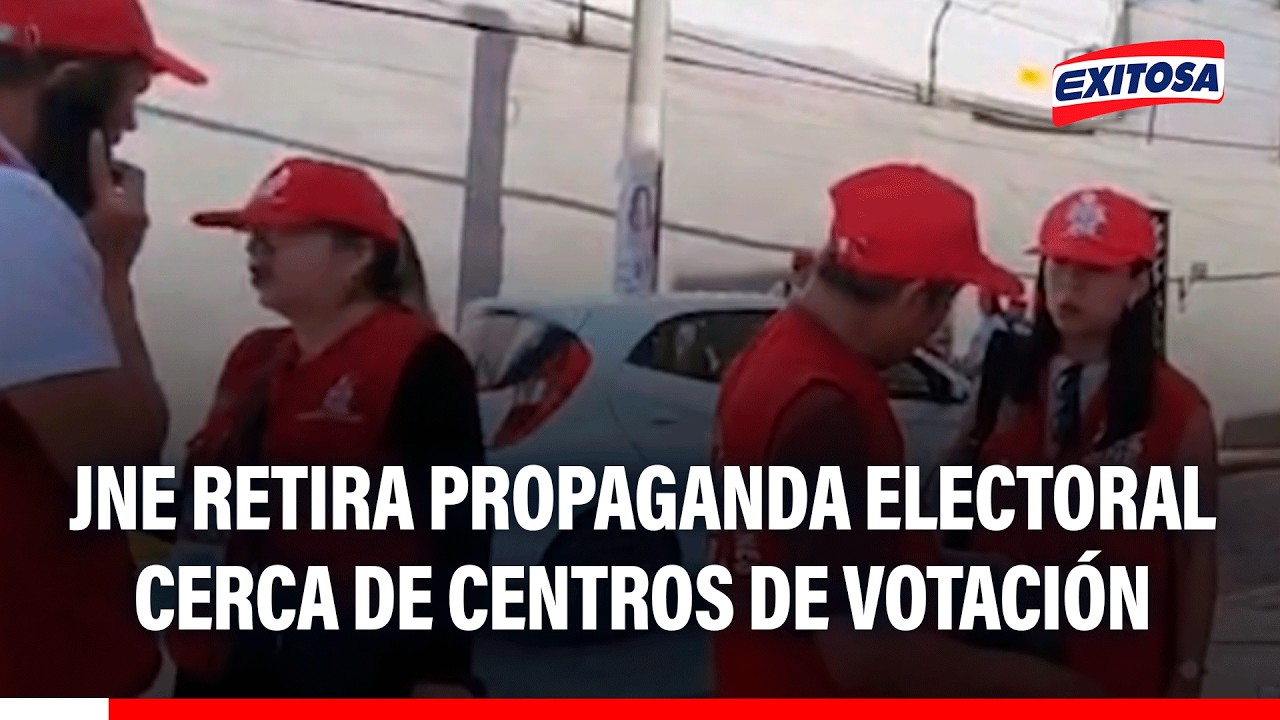 🔴🔵 Chiclayo: JNE comenzó a retirar propaganda electoral cercana a locales de votación