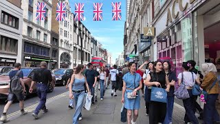 Central London Walking Tour | Oxford Street, Charing Cross Rd, Shaftesbury Ave | 4K HDR City Walk