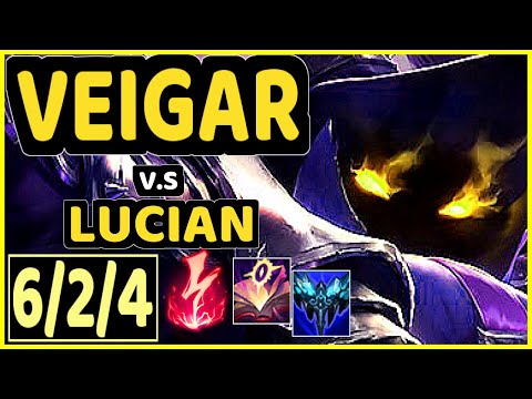 VEIGAR vs LUCIAN - 6/2/4 KDA MID GAMEPLAY - EUW Ranked GRANDMASTER