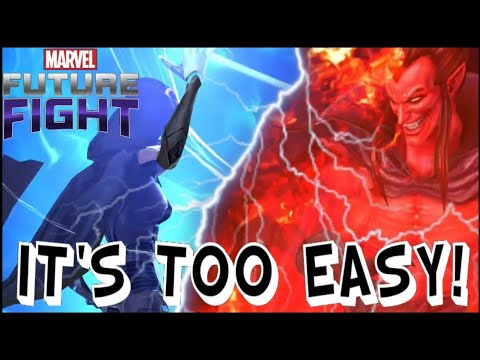 Supergiant even more op than I thought! Easy Mephisto 9 solo plus 1 shots. Marvel Future Fight