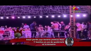 Anuel AA pierde joya en Premios Heat y fanática en vez de llevársela se la devuelve