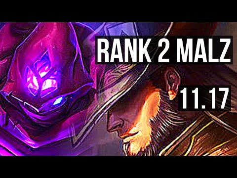 MALZAHAR vs TWISTED FATE (MID) | Rank 2 Malz, 3/1/8, 1.5M mastery, 400+ games | KR Master | v11.17