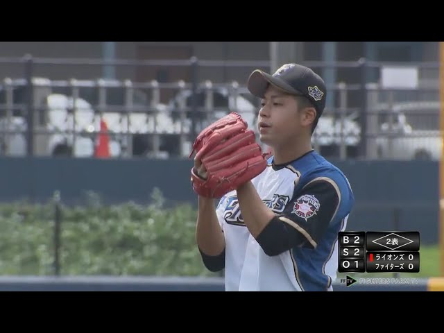 【ファーム】ファイターズ・堀が3者連続三振を奪う堂々の先発デビュー!! 2017/8/24 F-L(ファーム)