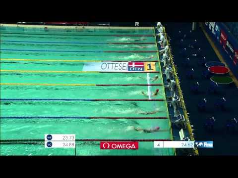 Jeanette OTTESEN (DEN) wins 50m freestyle in Moscow