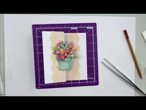 The Craft Corner - Lacy Z Fold Card With A Flower 3D Decoupage Topper