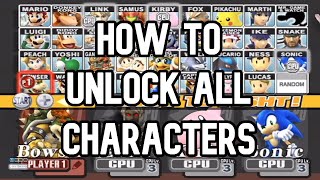 Super Smash Bros. Brawl - How to Unlock All Characters