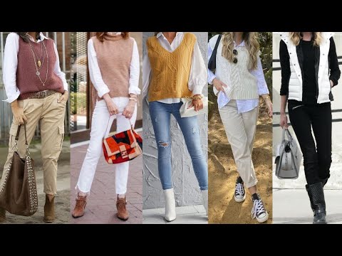LOS CHALECOS UNA TENDENCIA DE MODA 2024/ CONJUNTOS Y COMBINACIONES DE ROPA MODERNOS CON CHALECOS