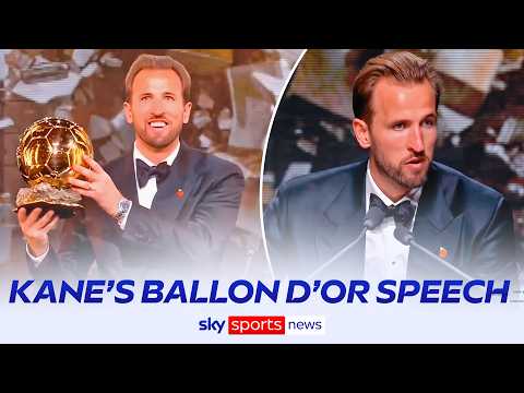 Harry Kane's emotional 2026 Ballon d'Or winner's speech