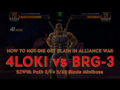 How to Get Slain in Alliance War (Path 3/1): 4Loki vs BRG-3 - S2W18 | Marvel Contest of Champions