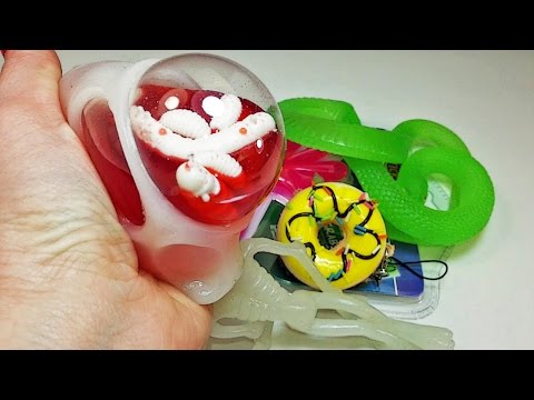 Cutting Open Alien Stress Ball Squishy Donut Stretchy Snake and Sticky Hand