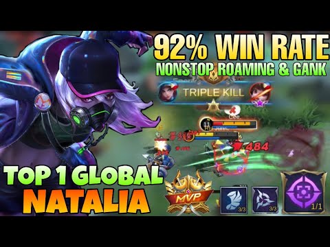 92% Win Rate Natalia NONSTOP Roaming & Ganking ENEMY!! | Top 1 Global Natalia | Mobile legends