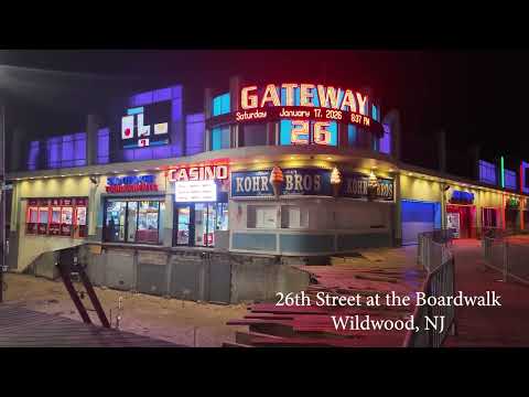 Wildwood Boardwalk Construction at night