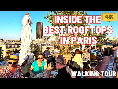 Inside the BEST Rooftops in Paris, 4K Walk June 2023 Review WITH CAPTIONS