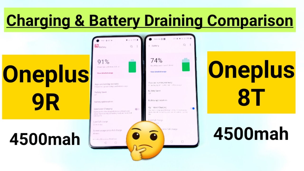 Oneplus 9r vs oneplus 8T batterydrain  & charging comparison indepth review