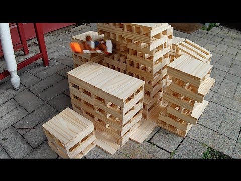 Lego Airship Crashes Into a City