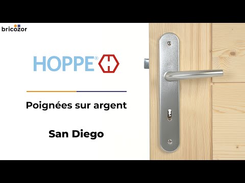 Poignées de porte sur plaques - EA 195 mm - argent - San Diego HOPPE