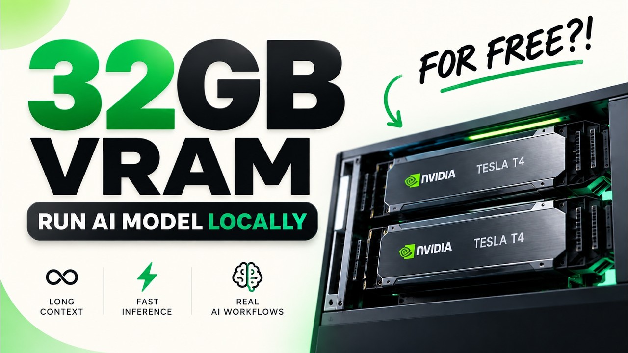 Miniature de la vidéo YouTube - Serveur IA Gratuit 32GB VRAM