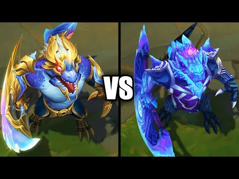 Dawnbringer Renekton vs Blackfrost Renekton Skins Comparison (League of Legends)