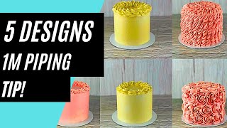 BUTTERCREAM PIPING TUTORIAL | Learn HOW TO pipe 5 DESIGNS | Wilton 1M TIP