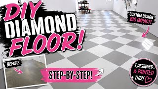 How to Paint a Diamond Pattern Floor | Easy Step-by-Step DIY Tutorial