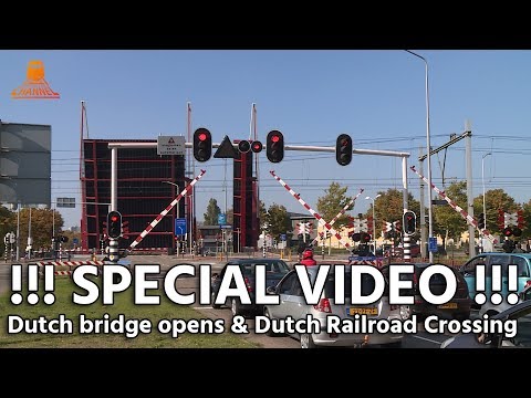 !!! SPECIAL VIDEO !!! - Dutch bridge opens & Dutch railroad crossing at Middelburg